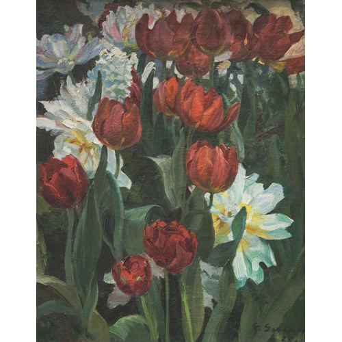 STILL LIFE WITH PEONIES AND TULIPS 